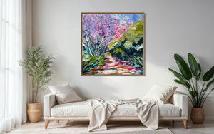 Paradise jacaranda - original on gallery canvas  - 90x90 Cm