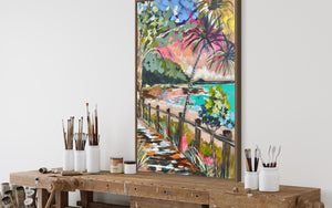 Morning Glow - Tea tree bay - 60x90 cm - original on Belgian linen