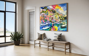 Making Memories - Portofino-Original on Belgian linen  90x120  Cm