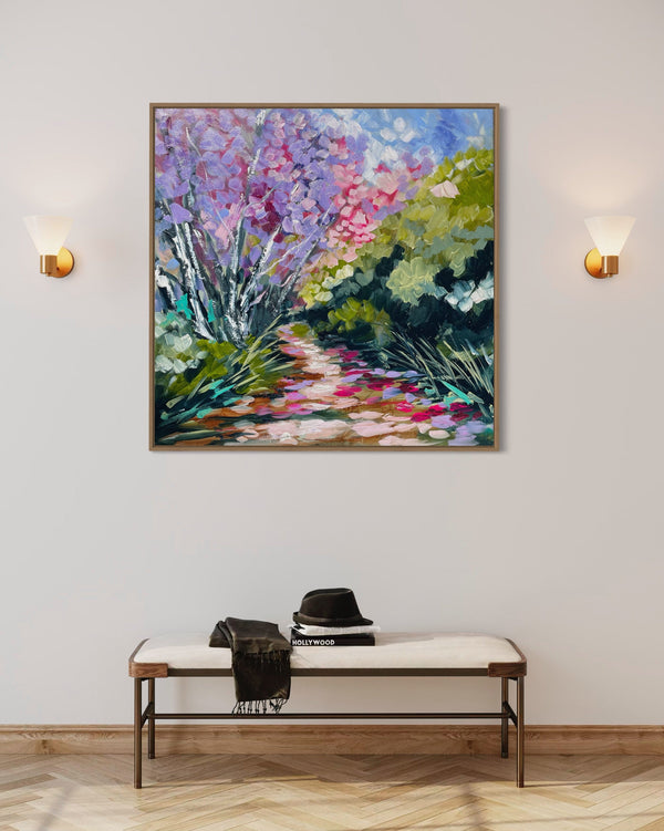 Paradise jacaranda - original on gallery canvas  - 90x90 Cm