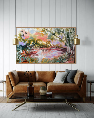 Serenity waterhole- original on gallery canvas 90x150  cm