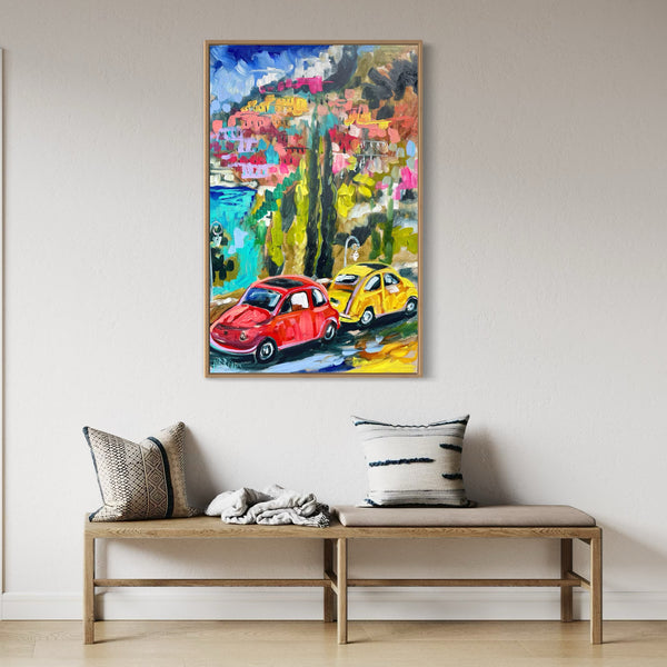 An Italian  journey  - Amalfi coast - Italy 60x90 cm - original on Belgian linen