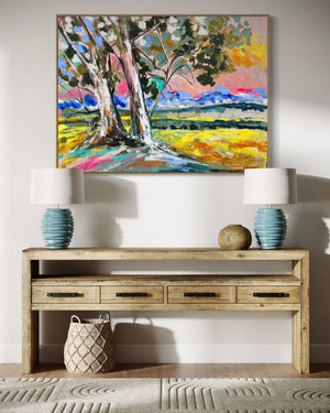 Canola Vista -Original on Belgian linen  90x120  Cm