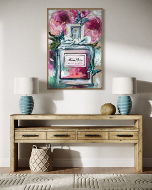 Miss Dior - blooming bouquet - 60x90 cm - original on Belgian linen