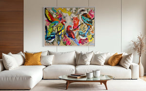 Australian rainbow forest-Original on Belgian linen  90x120  Cm