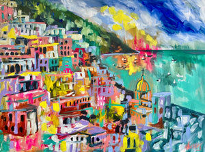 Positano aglow - art print