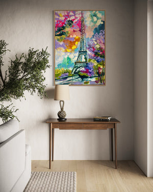 Paris in bloom- 60x90 cm - original on Belgian linen