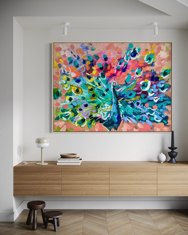 Paradiso Peacock - original on gallery canvas 75x100 cm