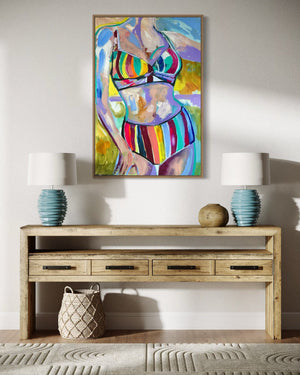 60x90 cm - MADAME SOLEIL  - original on gallery canvas
