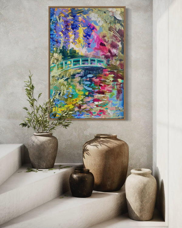 60x90 cm -memories of Monet’s garden  - original on gallery canvas