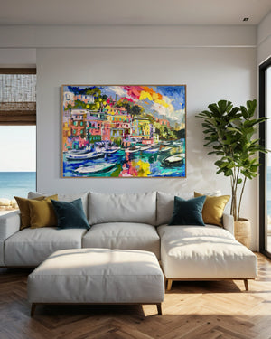 Making Memories - Portofino-Original on Belgian linen  90x120  Cm