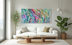 Tree ferns of the dandenong- original on gallery Canvas 90x180cm