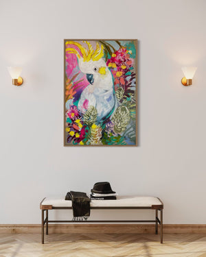 Spring Cockatoo -60x90 cm - original on Belgian linen