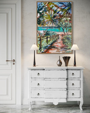 Secret Beach Trail - 60x90 cm - original on Belgian linen