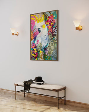 Spring Cockatoo -60x90 cm - original on Belgian linen