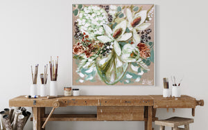 60x60 cm - magnolia and natives  bouquet
