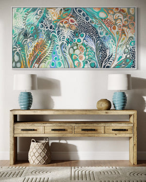 Daintree Reef and Rainforest - original on gallery canvas 90x180 cm