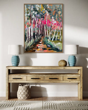 60x75 cm - vibrant bush walks - original on gallery canvas