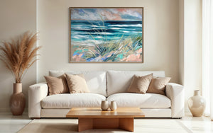 Sand Dunes at Sunset - original on Belgian linen  - 75x100 Cm