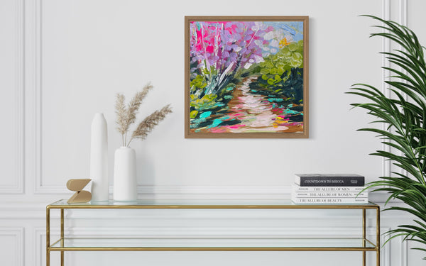Petite Jacaranda -original on Belgian linen - 30x30 cm