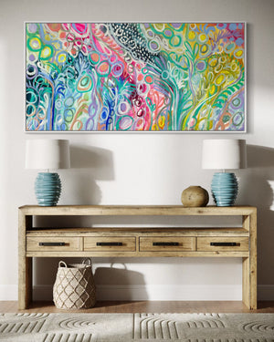 Delicate swaying silver gum- original on cotton canvas  75 x150 cm