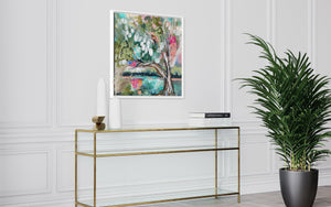 46x46 cm - morning glow river gum - original on gallery canvas