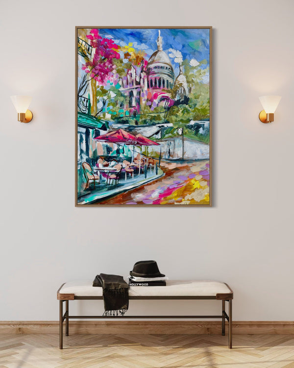 “Sacré-Cœur in Bloom” 	Paris -original on Belgian linen 75x100 cm