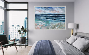 Coastal Grassy dunes -Original on gallery canvas  90x120 cm