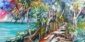 Tranquil Tides -Noosa National  Park-  Original on Belgian linen  75x150 Cm