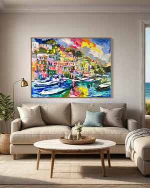 Making Memories - Portofino-Original on Belgian linen  90x120  Cm