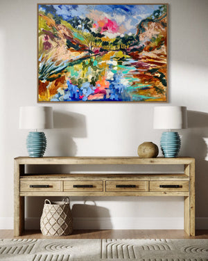 Simpsons Gap - NT -Original on Belgian linen 90x120 cm