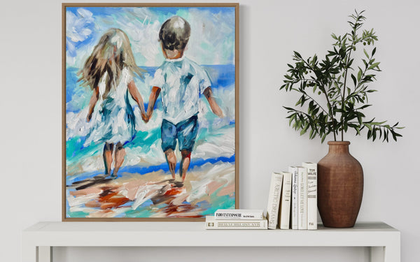 60x75 cm - little footprints- original on gallery canvas