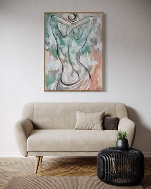 Her delicate curves -Original on gallery canvas 75 x100 Cm