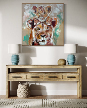 Heart of Africa -original on belgian linen - 90x90 Cm