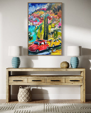 An Italian  journey  - Amalfi coast - Italy 60x90 cm - original on Belgian linen