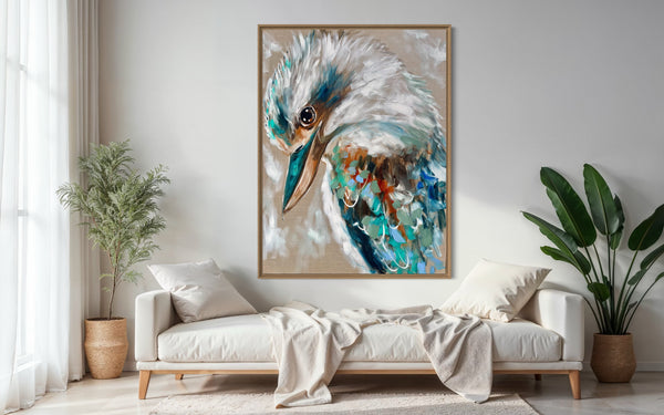 Coastal kookaburra  -Original on Belgian linen  90x120 cm (Copy)