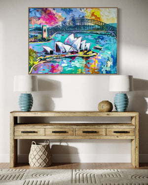 Sydney Aglow-Original on Belgian linen  90x120  Cm