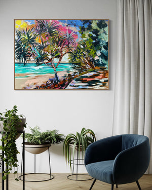 Afternoon Breeze - original on belgian linen - 75 x100 Cm