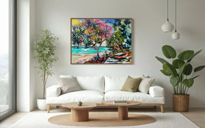 Afternoon Breeze - original on belgian linen - 75 x100 Cm