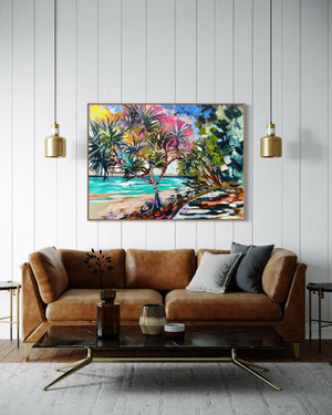 Afternoon Breeze - original on belgian linen - 75 x100 Cm