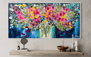 Celebration blooms -60x120 cm- original on gallery canvas