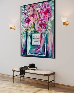 Glowing Misty River Gums -Original on Belgian linen 90x120 cm