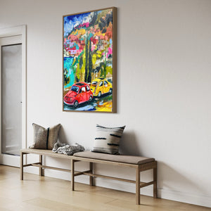 An Italian  journey  - Amalfi coast - Italy 60x90 cm - original on Belgian linen