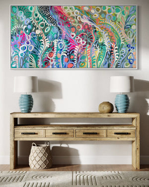 Tree ferns of the dandenong- original on gallery Canvas 90x180cm