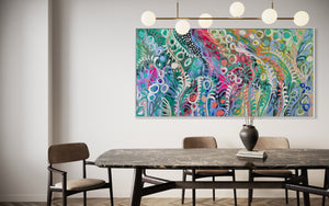 Tree ferns of the dandenong- original on gallery Canvas 90x180cm