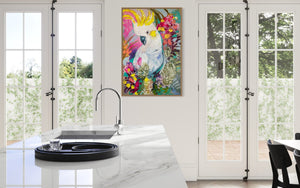 Spring Cockatoo -60x90 cm - original on Belgian linen