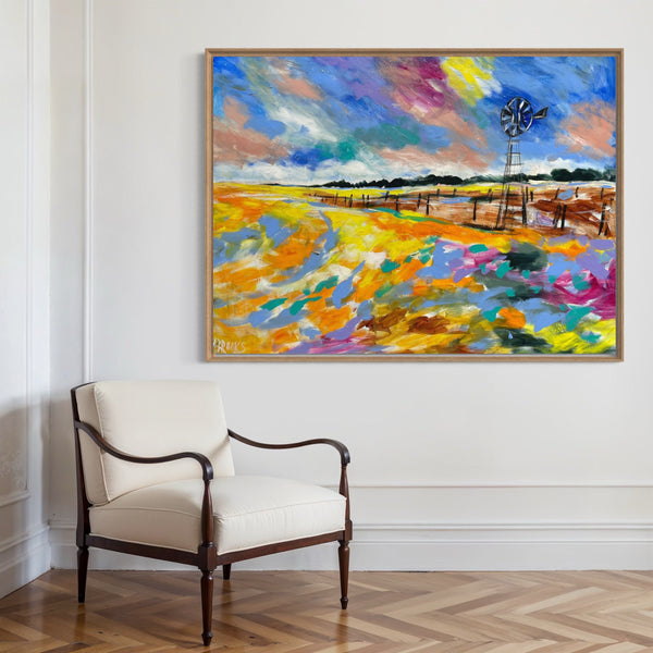 Canola at sunset - original on canvas 90x120cm
