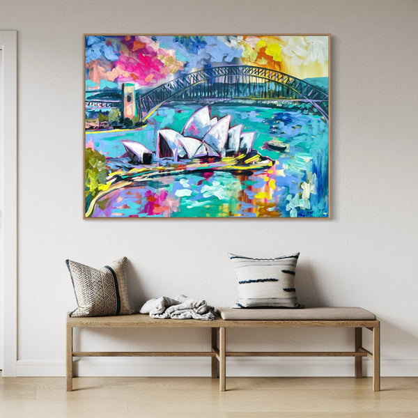 Sydney Aglow-Original on Belgian linen  90x120  Cm