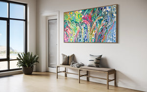 Dancing ferns of the Daintree forest - original on gallery Canvas 90x180cm