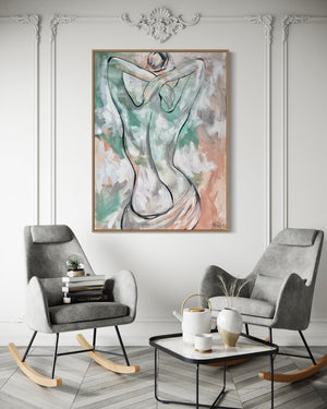 Her delicate curves -Original on gallery canvas 75 x100 Cm